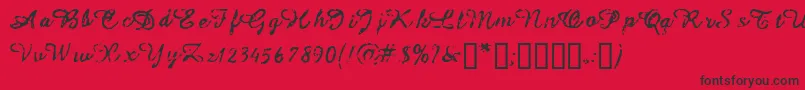 フォントIssac – 赤い背景に黒い文字