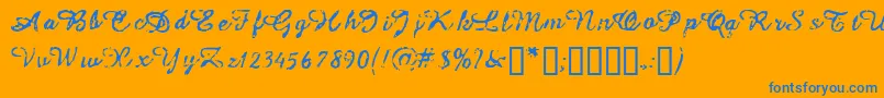 Issac Font – Blue Fonts on Orange Background
