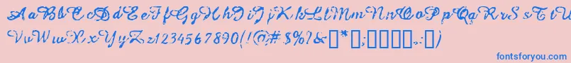 Issac Font – Blue Fonts on Pink Background