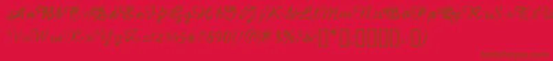 Issac Font – Brown Fonts on Red Background