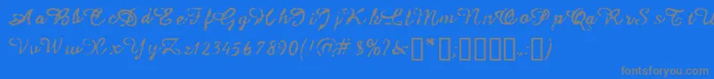 フォントIssac – 青い背景に灰色の文字