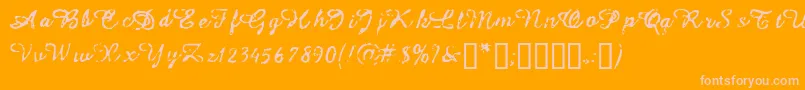 Issac Font – Pink Fonts on Orange Background