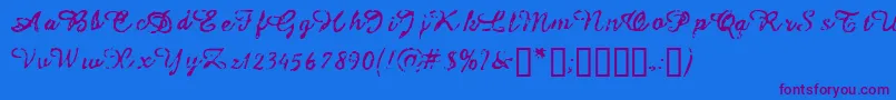 Issac Font – Purple Fonts on Blue Background