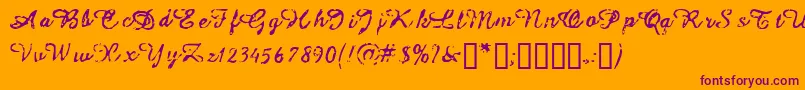 Issac Font – Purple Fonts on Orange Background