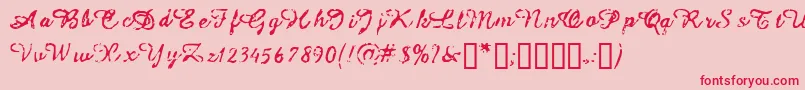 Issac-Schriftart – Rote Schriften auf rosa Hintergrund