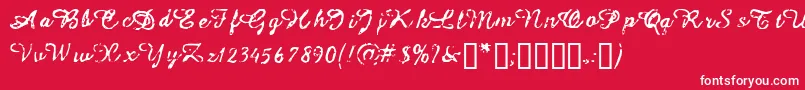 フォントIssac – 赤い背景に白い文字