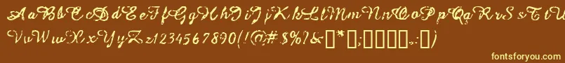 フォントIssac – 黄色のフォント、茶色の背景