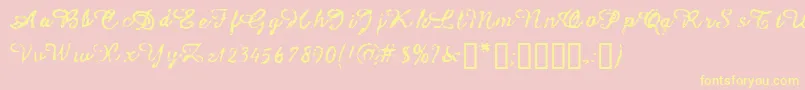Issac Font – Yellow Fonts on Pink Background