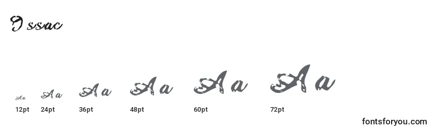 Issac Font Sizes