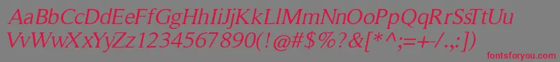 RomanserifOblique Font – Red Fonts on Gray Background