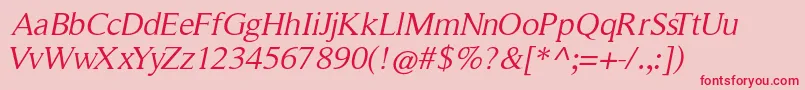 RomanserifOblique Font – Red Fonts on Pink Background