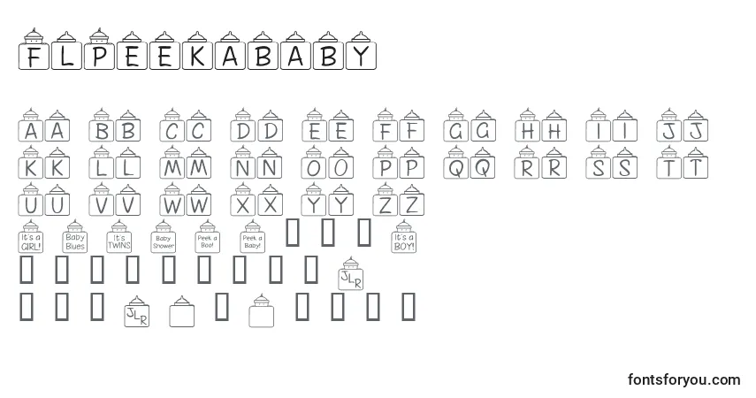 Schriftart FlPeekababy – Alphabet, Zahlen, spezielle Symbole