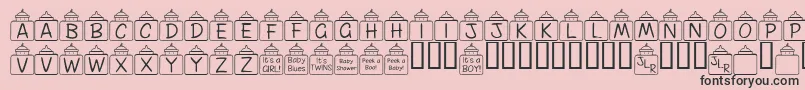 FlPeekababy-fontti – mustat fontit vaaleanpunaisella taustalla