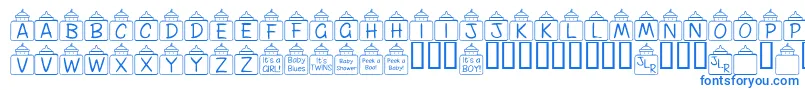 Czcionka FlPeekababy – niebieskie czcionki