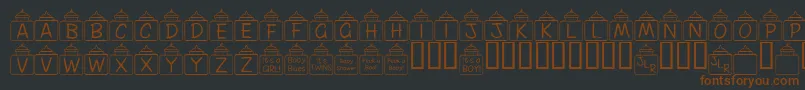 Lisätietoja FlPeekababy-fontista FlPeekababy-fontti – ruskeat fontit mustalla taustalla