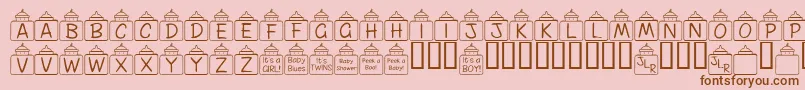 フォントFlPeekababy – ピンクの背景に茶色のフォント