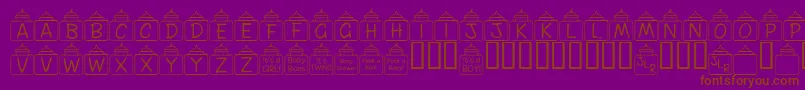 FlPeekababy Font – Brown Fonts on Purple Background