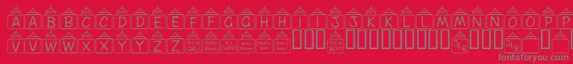 Подробнее о шрифте FlPeekababy Шрифт FlPeekababy – серые шрифты на красном фоне