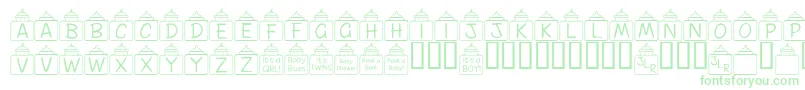 Шрифт FlPeekababy – зелёные шрифты