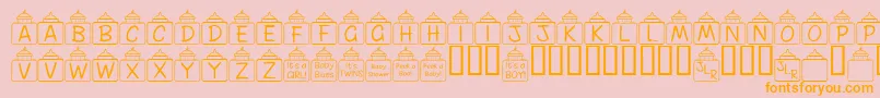Fonte FlPeekababy – fontes laranjas em um fundo rosa
