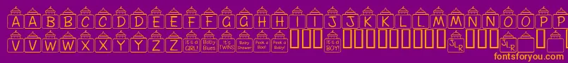 FlPeekababy Font – Orange Fonts on Purple Background