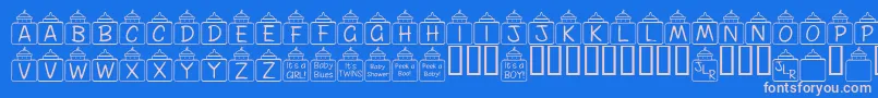 Fonte FlPeekababy – fontes rosa em um fundo azul