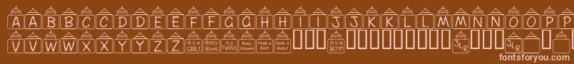 Шрифт FlPeekababy – розовые шрифты на коричневом фоне