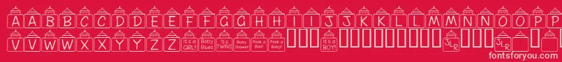fuente FlPeekababy – Fuentes Rosadas Sobre Fondo Rojo