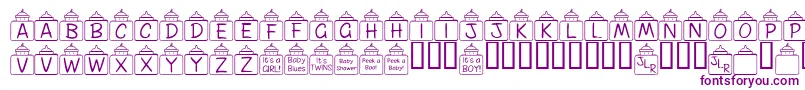 Czcionka FlPeekababy – fioletowe czcionki