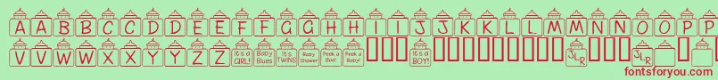 Шрифт FlPeekababy – красные шрифты на зелёном фоне