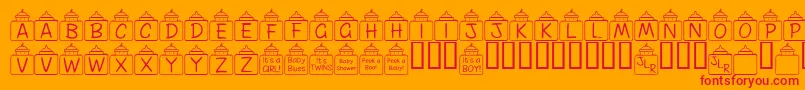 fuente FlPeekababy – Fuentes Rojas Sobre Fondo Naranja