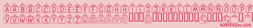 フォントFlPeekababy – ピンクの背景に赤い文字
