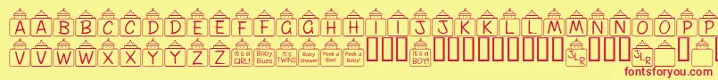 Police FlPeekababy – polices rouges sur fond jaune