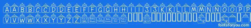 Шрифт FlPeekababy – белые шрифты на синем фоне