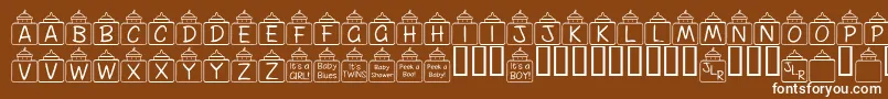 フォントFlPeekababy – 茶色の背景に白い文字