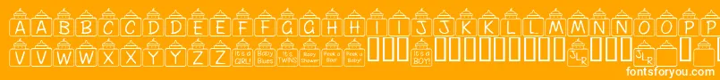 Fonte FlPeekababy – fontes brancas em um fundo laranja
