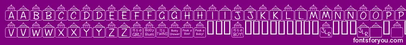 FlPeekababy Font – White Fonts on Purple Background
