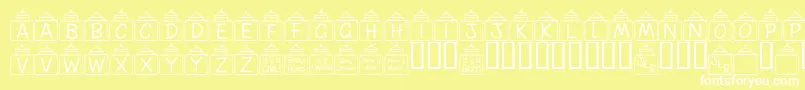 Шрифт FlPeekababy – белые шрифты на жёлтом фоне