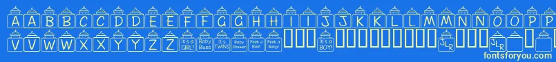 Fonte FlPeekababy – fontes amarelas em um fundo azul