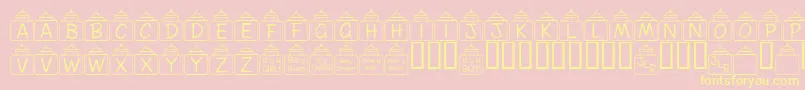 Шрифт FlPeekababy – жёлтые шрифты на розовом фоне