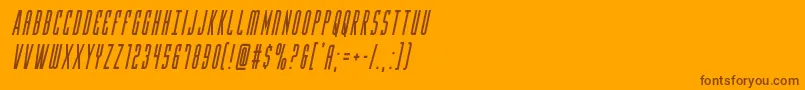 Yfilescondital Font – Brown Fonts on Orange Background