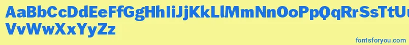 Czcionka WendelinFett – niebieskie czcionki na żółtym tle