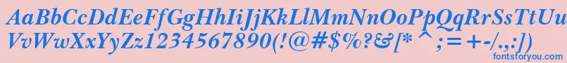 fuente BaskervilleWin95btBoldItalic – Fuentes Azules Sobre Fondo Rosa