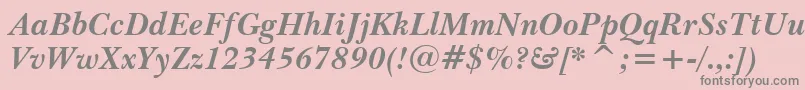 フォントBaskervilleWin95btBoldItalic – ピンクの背景に灰色の文字