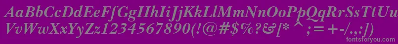 fuente BaskervilleWin95btBoldItalic – Fuentes Grises Sobre Fondo Morado