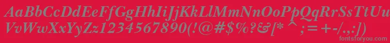 Шрифт BaskervilleWin95btBoldItalic – серые шрифты на красном фоне