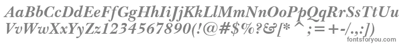 Шрифт BaskervilleWin95btBoldItalic – серые шрифты на белом фоне