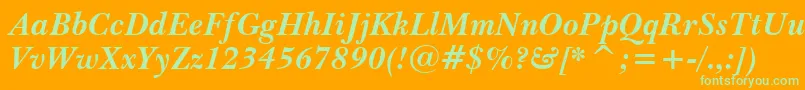 フォントBaskervilleWin95btBoldItalic – オレンジの背景に緑のフォント
