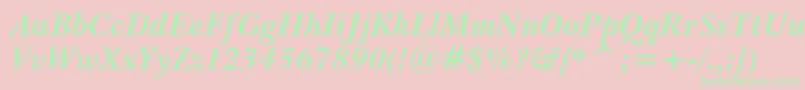 BaskervilleWin95btBoldItalic Font – Green Fonts on Pink Background