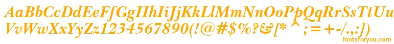 Czcionka BaskervilleWin95btBoldItalic – pomarańczowe czcionki na białym tle
